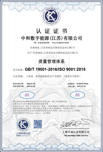 Quality Management System Certificate